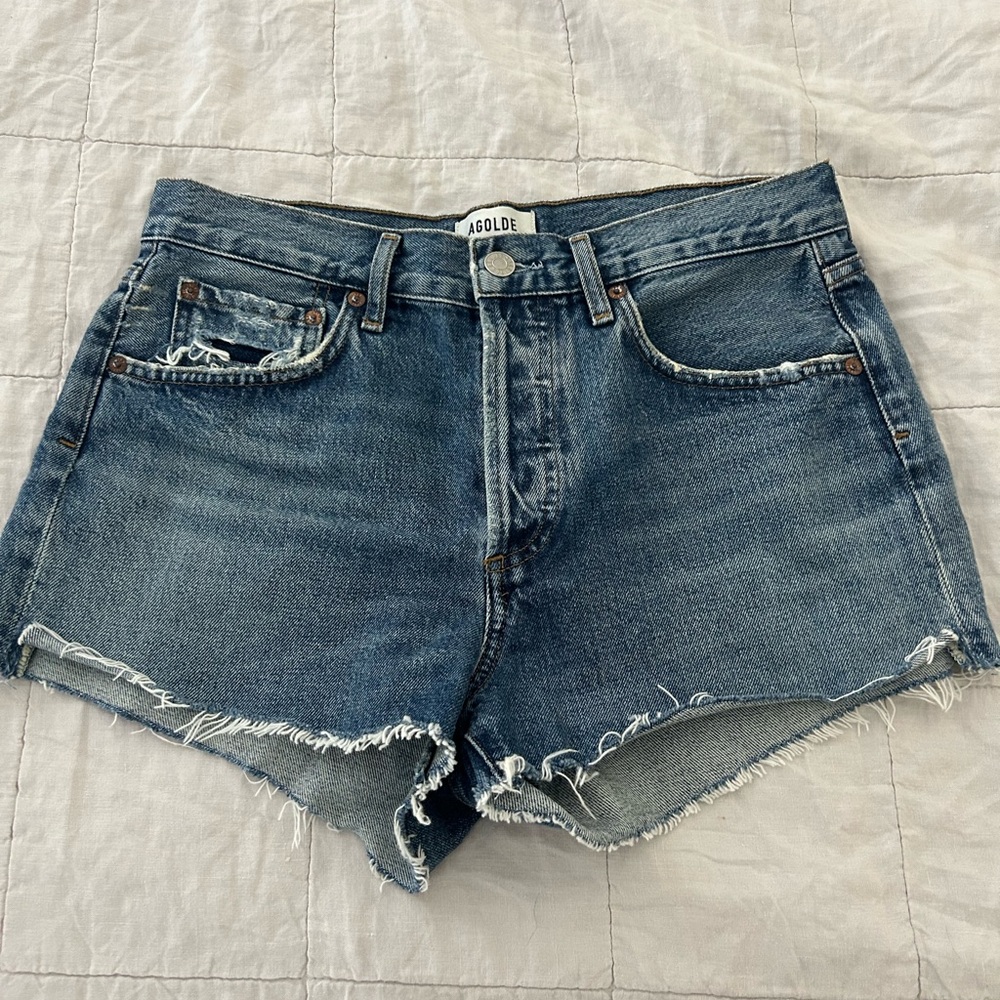 Agolde Parker Distressed Blue Jean Shorts, size 26, worn once